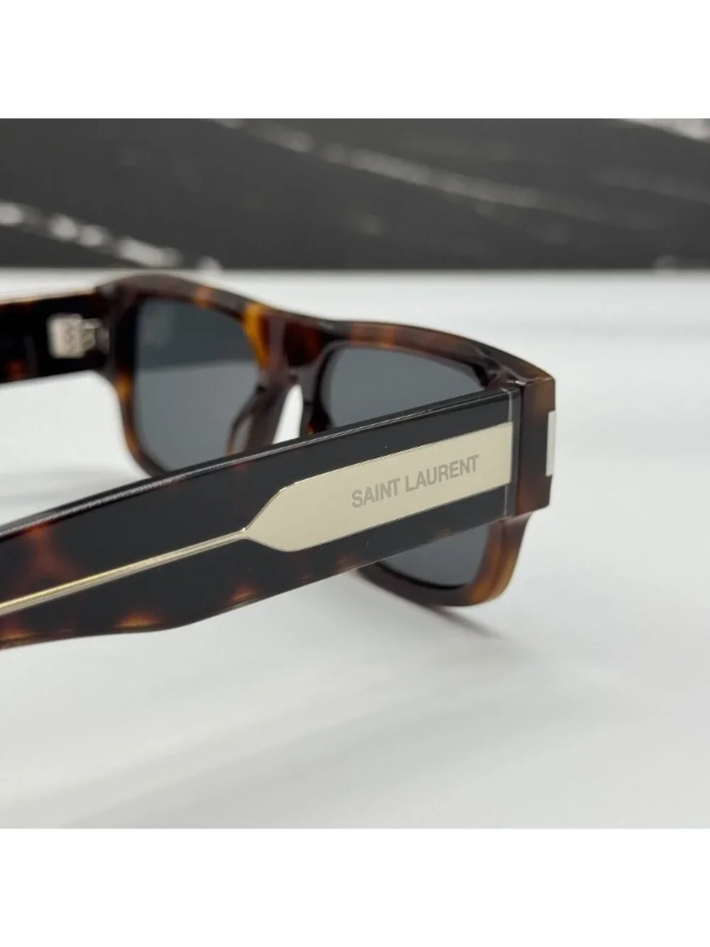 NWT Saint Laurent SL659 002 Havana Gray Square Sunglasses